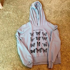 Light Blue Butterfly Hoodie